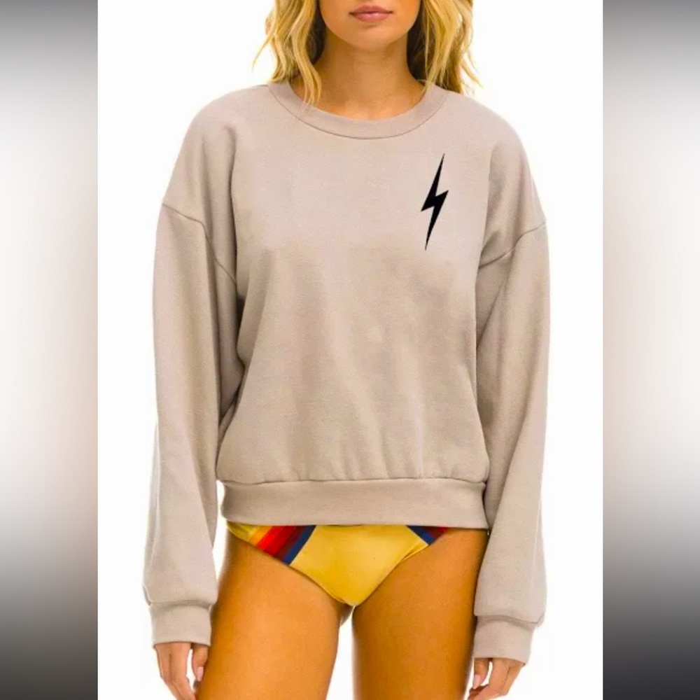 Aviator Nation Bolt Stitch Relaxed Crew Sweatshirt
